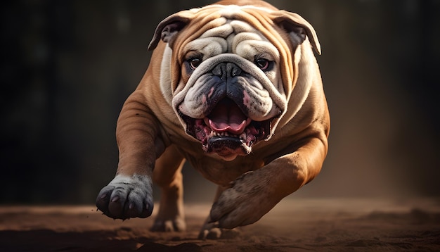 bulldog courant avec une pose dynamique