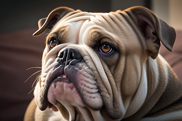 Photo le bulldog élégant en gros plan