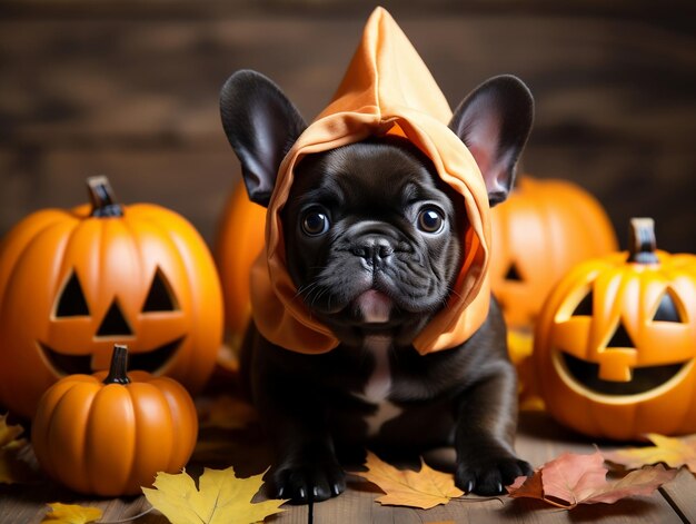 Photo bulldog français d'halloween