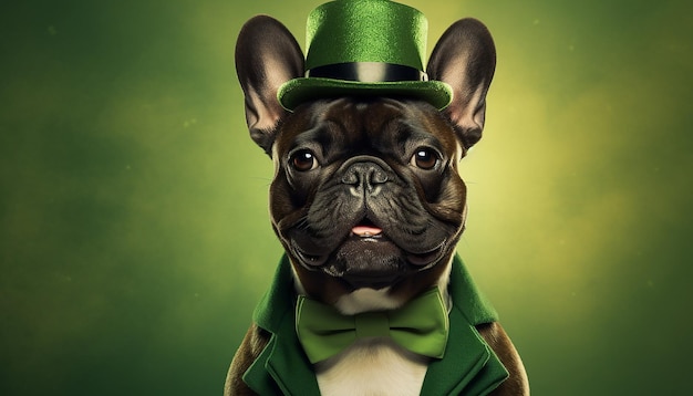 le bulldog français le jour de saint Patrick