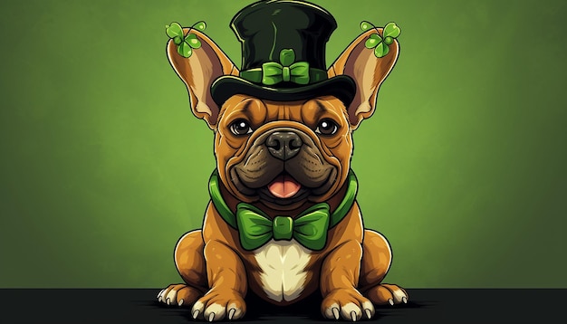 le bulldog français le jour de saint Patrick