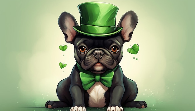 le bulldog français le jour de saint Patrick