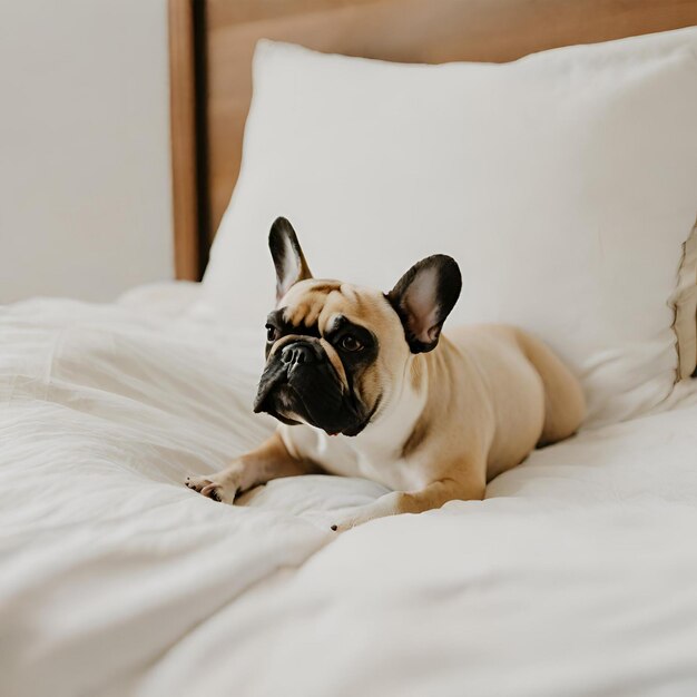 Photo le bulldog à la racine