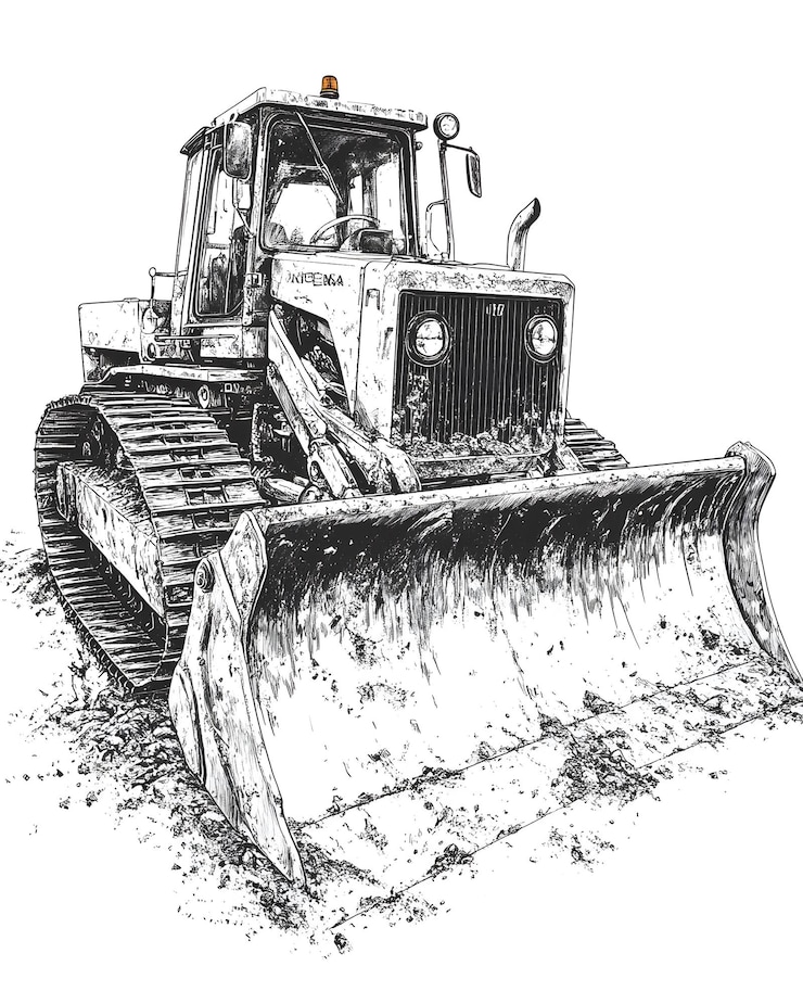 Photo bulldozers puissants en action machines lourdes pour le terrassement, la construction et l'aménagement du terrain p