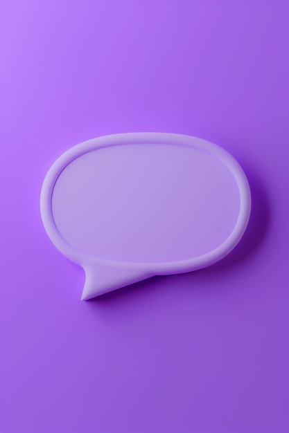 Une bulle 3D sur fond violet fournit un modèle moderne et dynamique pour les publicités graphiques sur le thème de la communication et le contenu des médias sociaux Image verticale IA générative