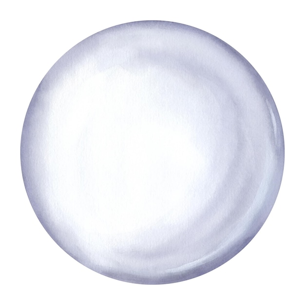 Bulle de boule transparente Sphère de cristal de verre Illustration aquarelle dessinée à la main isolée