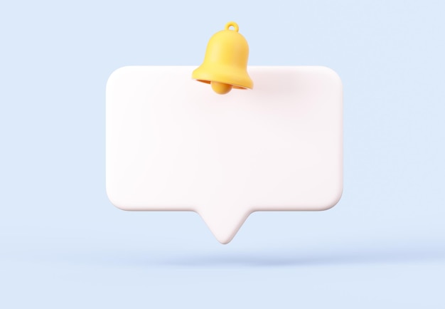 Photo bulle de dialogue avec une cloche de notification illustration de rendu 3d