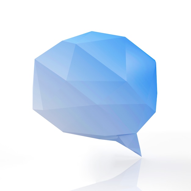 Bulle de dialogue origami sur blanc