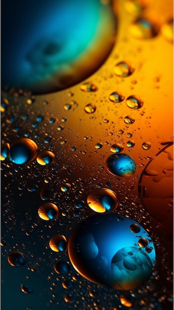 Photo bulle d'huile de fond d'écran de téléphone dégradé dans le fond de l'eau