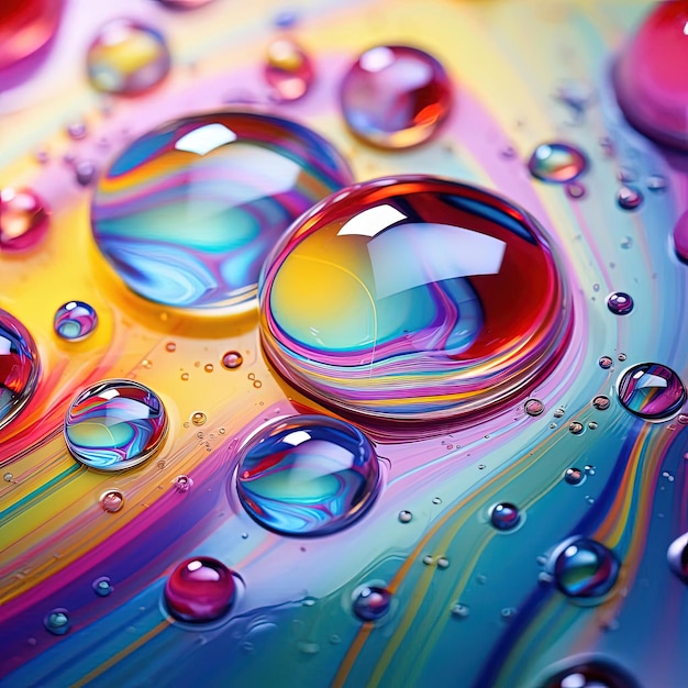 bulle multicolore gros plan d'un design liquide coloré dans le style du psychédélisme cryptique