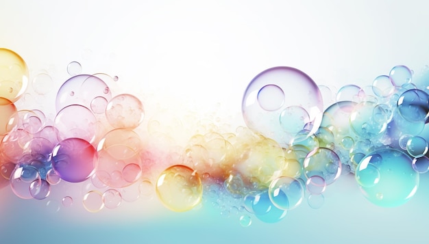 Une bulle de savon colorée avec le mot savon dessus