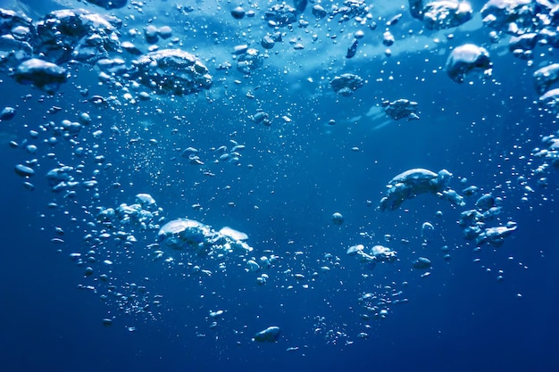 Bulles abstraites dans l'eau, fond d'eau de bulles d'air