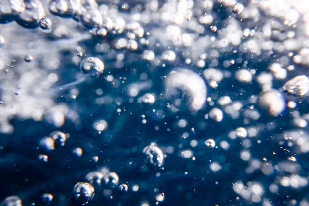 Bulles abstraites dans l'eau, fond d'eau de bulles d'air