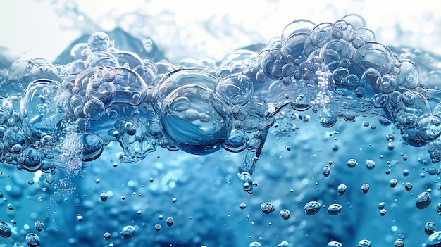 Des bulles d'air bouillonnantes sous l'eau sur un fond blanc Des eaux des mers des aquariums et des océans aux étincelles étincelantes Une boisson faite de bulles effervescentes Illustration moderne