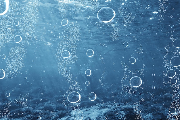 bulles d'air fond bleu sous-marin, plongée dans la profondeur de l'océan