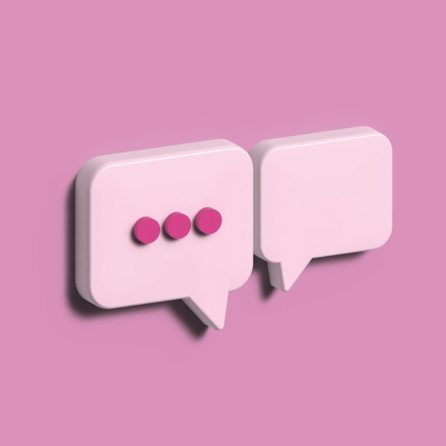 Bulles de chat ou bulle de dialogue illustration de rendu 3d