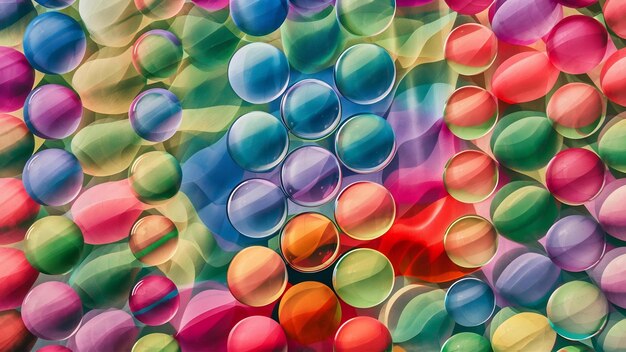 Des bulles circulaires sur la toile de fond colorée