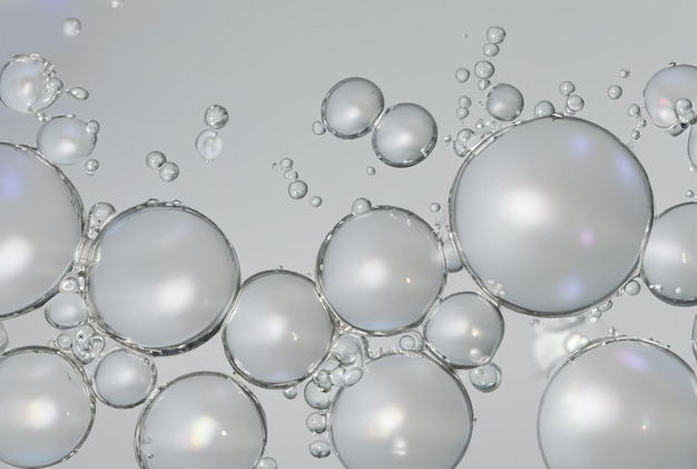 Bulles dans un verre d'eau