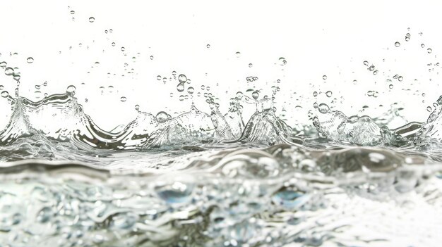 Photo bulles d'eau et d'air sur fond blanc