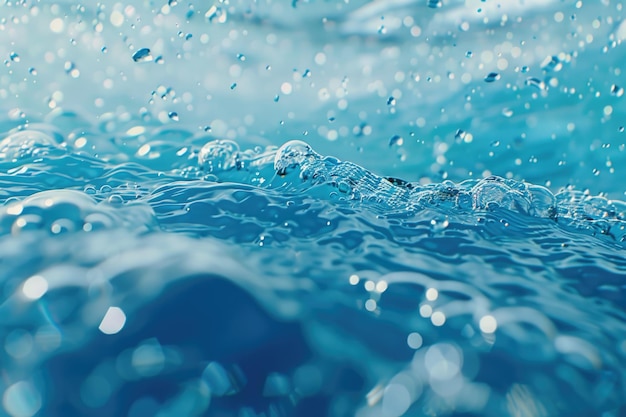 bulles d'eau L'eau propre et les bubbles d'eau en bleu