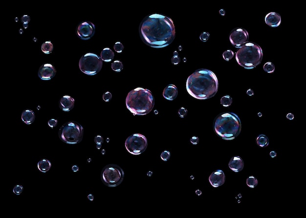 Photo bulles sur fond noir