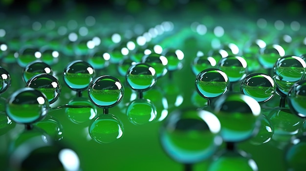 bulles sur fond vert