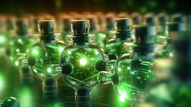 bulles sur fond vert