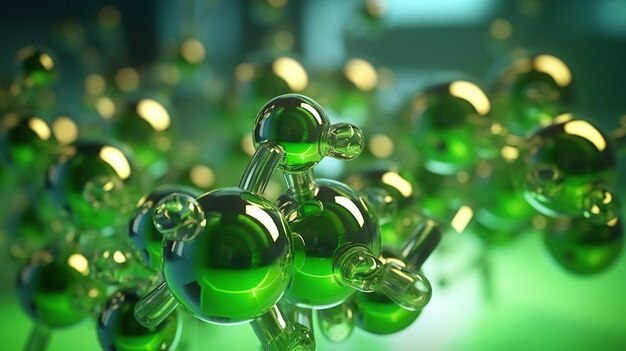 bulles sur fond vert