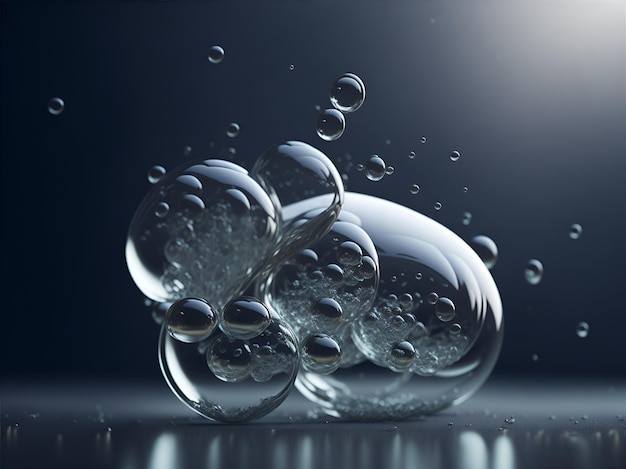 Bulles liquides d'essence cosmétique blanche