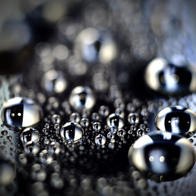 Photo bulles sur une surface brillante