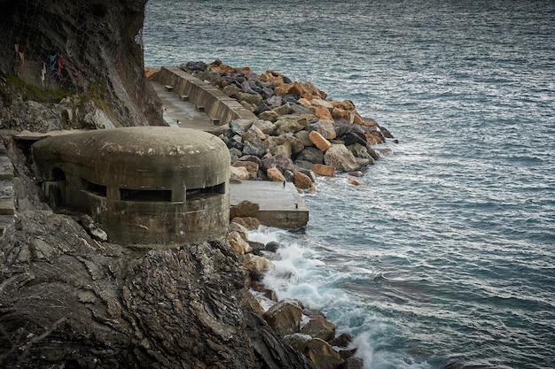 Bunker allemand en Normandie après la seconde guerre mondiale