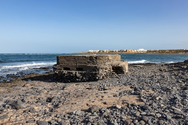 bunker militaire sur la plage de Puerto Lajas, Fuerteventura