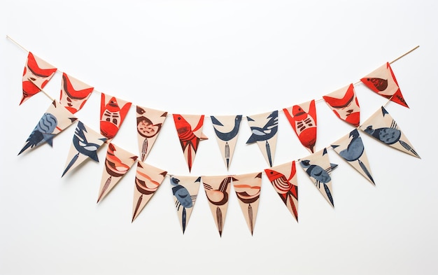 Bunting reposant sur un fond blanc