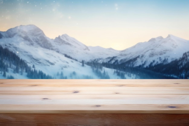 Bureau confortable avec vue sur le pays des merveilles d'hiver