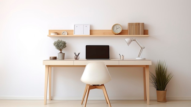 de Bureau à domicile paisible avec un éclairage tamisé et une assurance travail à distance