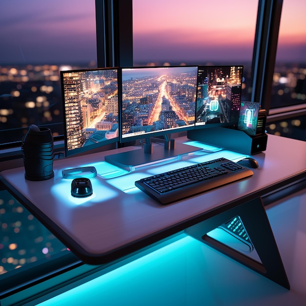 Le bureau est uniquement un écran et une souris clavier