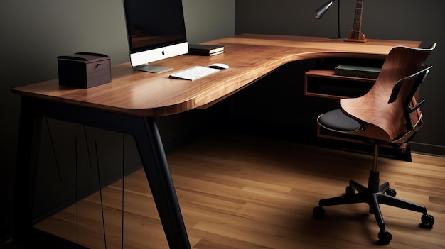 Bureau en forme de L mettant en valeur l'efficacité et le style