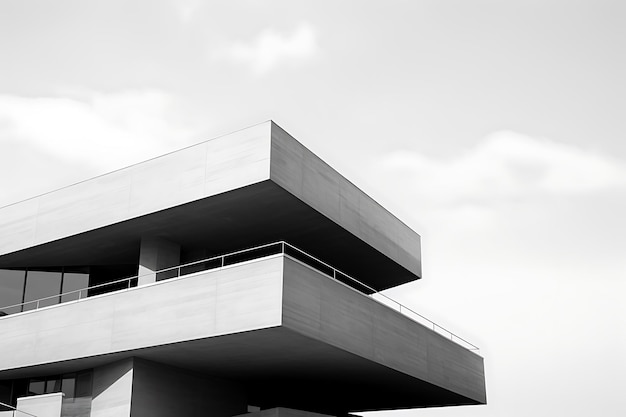 Bureau moderne unique de gratte-ciel de bâtiments commerciaux noir et blanc