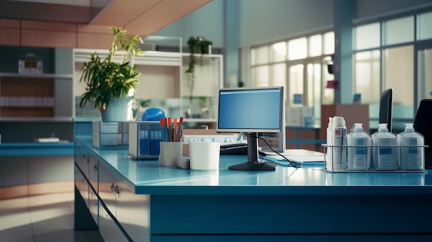 Un bureau organisé avec un clavier d'ordinateur et des fournitures de bureau