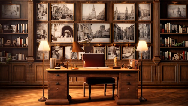 Bureau avec photographies