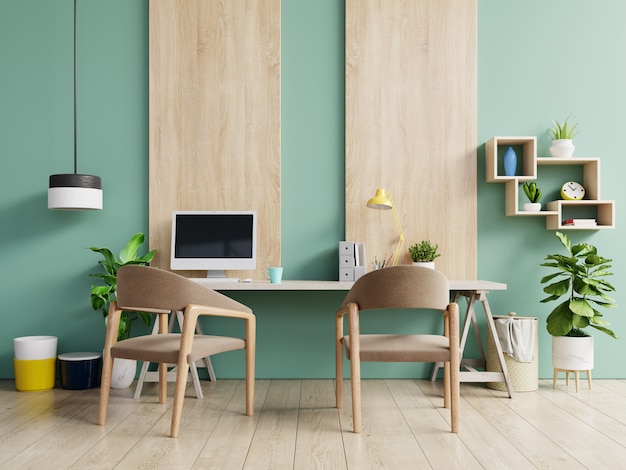 Bureau avec plantes