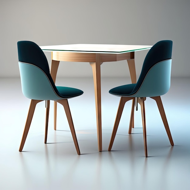 Photo bureau de salle à manger minimaliste et intérieur de chaise