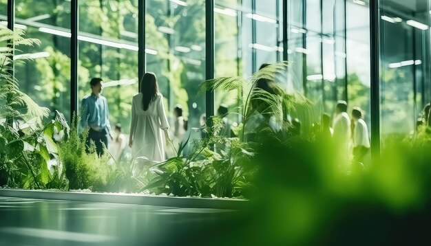 Un bureau vert ou un aéroport est plein de verdure