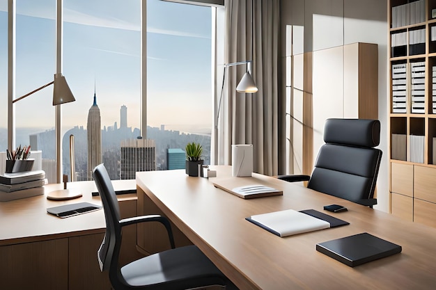 Un bureau avec vue sur l'empire state building