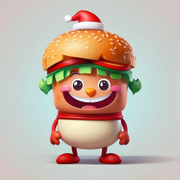 Burger 3D et les personnages de Noël