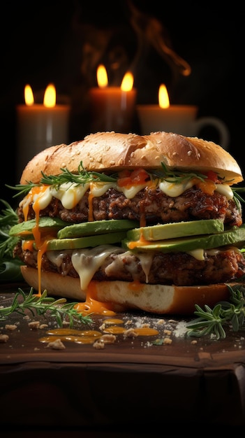 Burger au fromage végétalien UHD fond d'écran