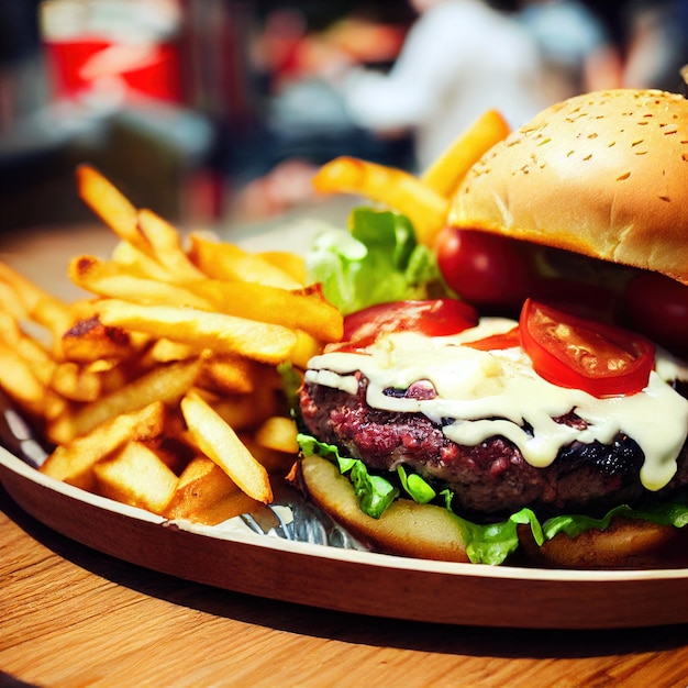 Burger d'auteurs du repas de restauration rapide du chef