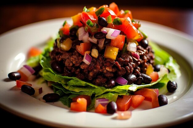 Burger_avec_Black_Bean_Salsa_8f3b111_block_0_0jpg Il s'agit d'un hamburger avec des haricots noirs et une sauce à base de haricots.