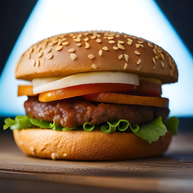 Photo burger de bœuf frais avec fromage à la crème