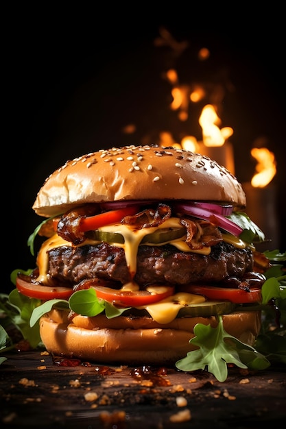 Burger fait maison IA générative